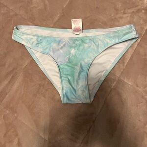 Blue and green tie dye bikini bottoms